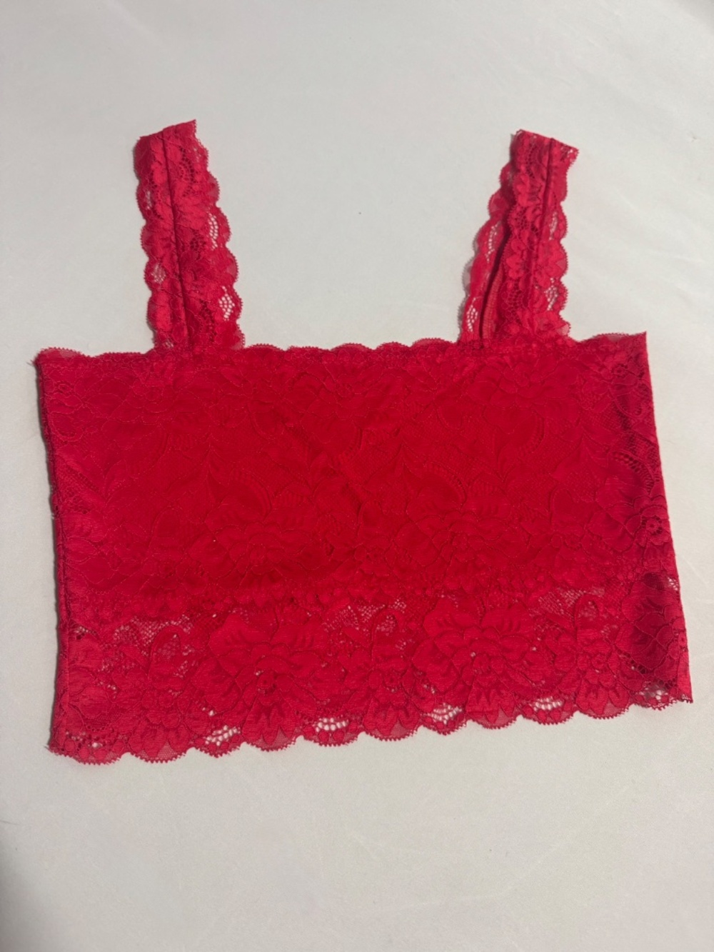 GUESS VINTAGE Red Floral Lace Bralette Crop Top Y2K Size L